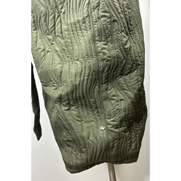 *Damaged* Calme Johnny Was Ava Quilted Wrap Belted Robe Coat Green Size XS *Flaw - Picture 14 of 16